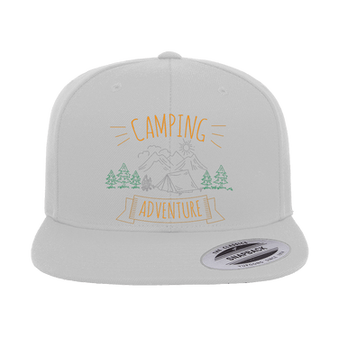 Camping Adventure Printed Flat Bill Cap